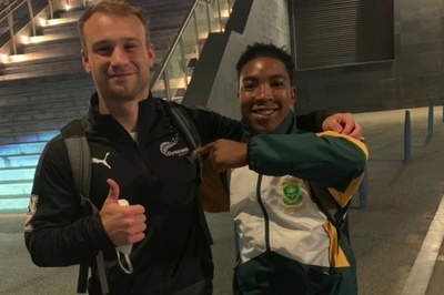 Khanyile with Olympic medalist Dylan